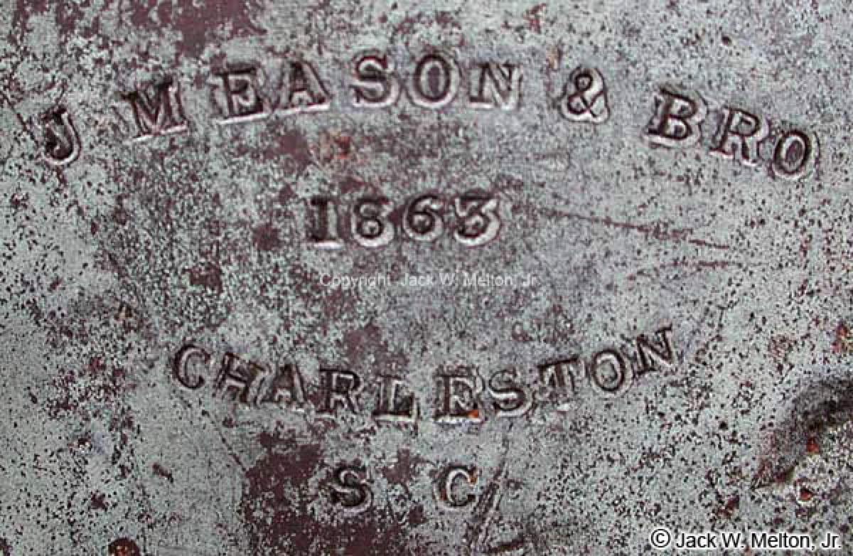 J. M. Eason marking on the Battery Bee 10-inch Columbiad